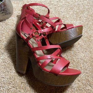 G by Guess Shoes| GG Sandre-SS Wedge Sandal in Red